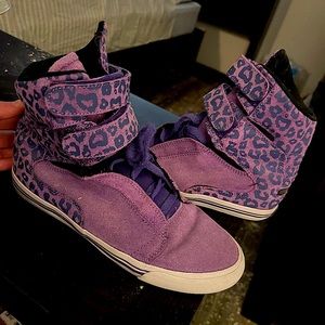 SUPRA cheetah print skating shoe